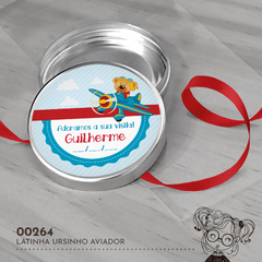 Latinha Personalizada Ursinho Aviador - 00264 - comprar online