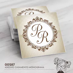 Adesivo Personalizado Casamento Monograma - 00287 - comprar online