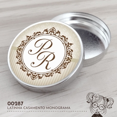 Latinha Personalizada Casamento Monograma - 00287