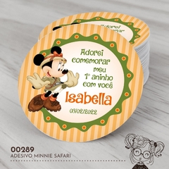 Adesivo Personalizado Minnie Safari - 00289