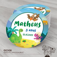 Adesivo Personalizado Dinossauros - 00308