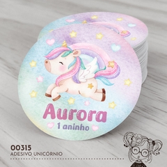 Adesivo Personalizado Unicórnio - 00315