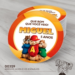 Adesivo Personalizado Alvin e os Esquilos - 00329