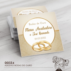 Adesivo Personalizado Bodas de Ouro - 00334 - comprar online