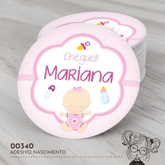 Adesivo Personalizado Nascimento Bebezinha - 00340