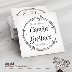 Adesivo Personalizado Casamento Floral - 00485 - comprar online