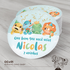 Adesivo Personalizado Dino Baby - 00491