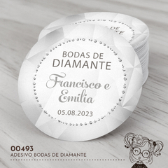 Adesivo Personalizado Bodas de Diamante - 00493