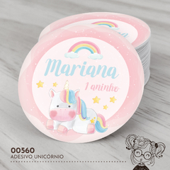Adesivo Personalizado Unicórnio - 00560
