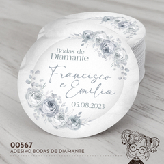 Adesivo Personalizado Bodas de Diamante - 00567