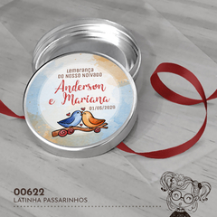 Latinha Personalizada Casamento Passarinhos - 00622 - comprar online