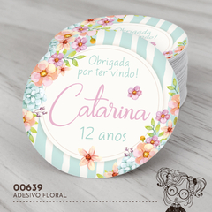 Adesivo Personalizado Floral - 00639