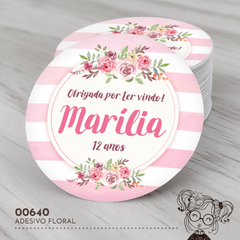Adesivo Personalizado Floral - 00640
