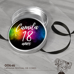 Latinha Personalizada Festival de Cores - 00646 - comprar online