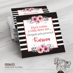 Adesivo Personalizado Floral - 00653 - comprar online