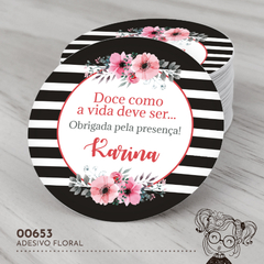Adesivo Personalizado Floral - 00653