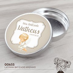 Latinha Personalizada Batizado Anjinho - 00655