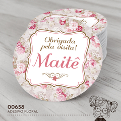 Adesivo Personalizado Floral - 00658