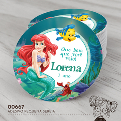Adesivo Personalizado Pequena Sereia - 00667