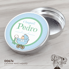 Latinha Personalizada Nascimento Carrinho - 00674