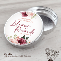 Latinha Personalizada Casamento Floral - 00689