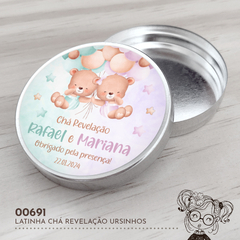 Latinha Personalizada Chá Revelação Ursinhos - 00691