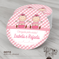 Adesivo Personalizado Gêmeas - 00715