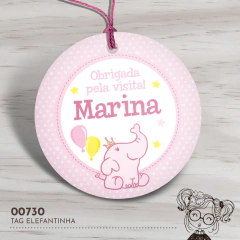 Tag Personalizada Elefantinha - 00730