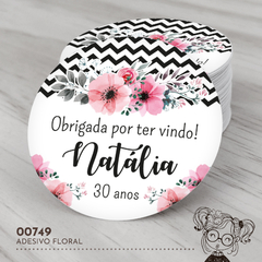 Adesivo Personalizado Floral - 00749