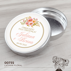 Latinha Personalizada Casamento Floral - 00752