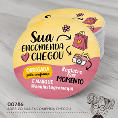 Adesivo Personalizado Sua Encomenda Chegou - 00786