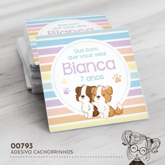 Adesivo Personalizado Cachorrinhos - 00793 - comprar online
