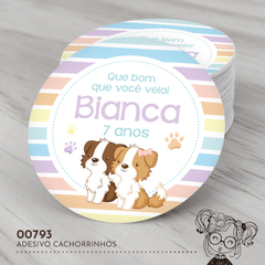 Adesivo Personalizado Cachorrinhos - 00793