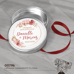 Latinha Personalizada Casamento Floral - 00796 - comprar online