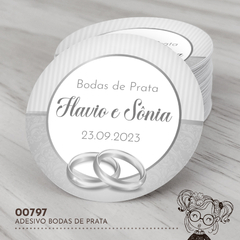 Adesivo Personalizado Bodas de Prata - 00797