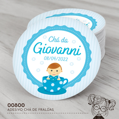 Adesivo Personalizado Chá de Fraldas - 00800