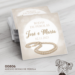 Adesivo Personalizado Bodas de Pérolas - 00806 - comprar online