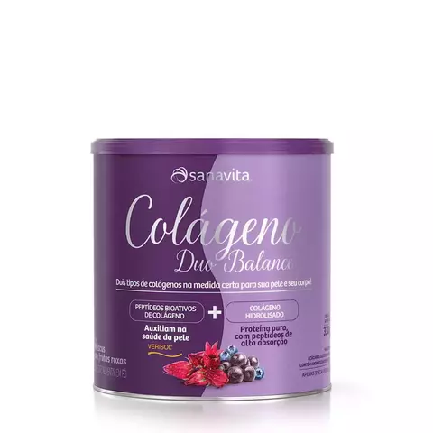 Colágeno Duo Balance Hibiscus e Frutas Roxas Sanavita 330g