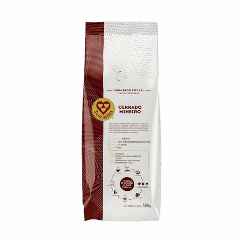 Café Torrado em Grãos Cerrado Mineiro 3 Corações 500g