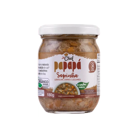 Sopinha Orgânica Lentilha, Carne e Legumes Papapá 180g