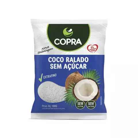 Coco Ralado Fino Puro Sem Acucar Copra 100g