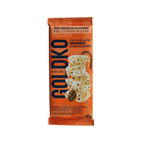 Barra de Chocolate Branco com Cookies GoldKo 80g