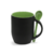Caneca com Colher - Cerâmica - Verde - 325 ml