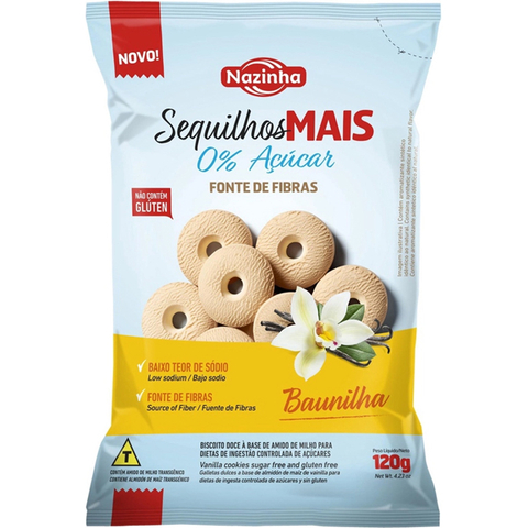 Sequilhos Baunilha Sem Glúten Nazinha 120g