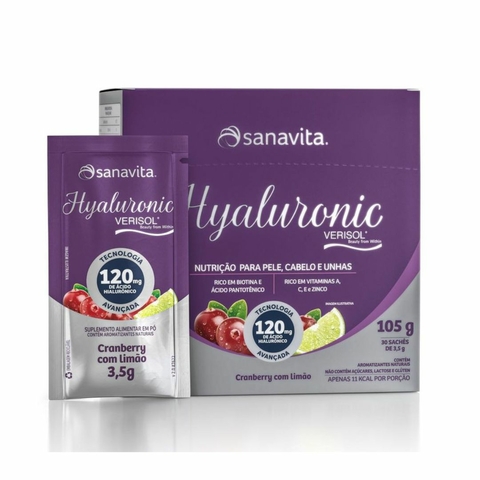 Hyaluronic Verisol Cranberry e Limão Sanavita Sachê 3,5g
