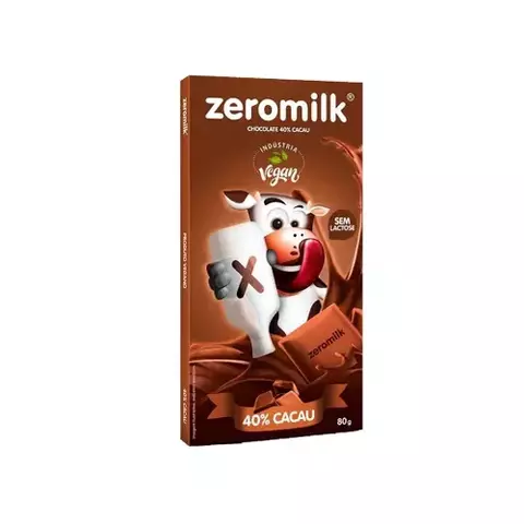 Chocolate Zeromilk 40% Cacau Zero Lactose 70g