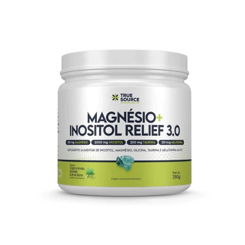 True Magnésio + Inositol Relief 3.0 Capim Limão, Hortelã e Erva Doce 350g True Source