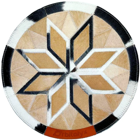 Tapete Orbitalyx Sirius Em Couro Artesanal Grande - Caramelo - comprar online