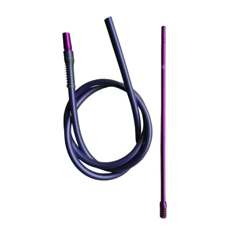 Mangueira Anubis Silicone Anti-Chama c/ Piteira Alumínio - Fumeirinhos Hookah Store