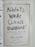 Livro "Always Wear Clean Underwear!" na internet